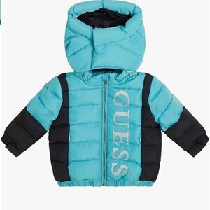 GUESS Kids Hooded Padded Jacket, Size 5, New Pool Blue, NWT